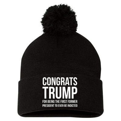 Congrats Trump Indicted Pom Pom 12in Knit Beanie