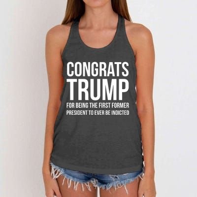 Congrats Trump Indicted Women's Knotted Racerback Tank