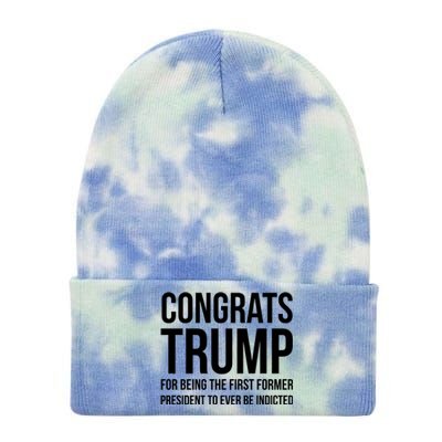 Congrats Trump Indicted Tie Dye 12in Knit Beanie