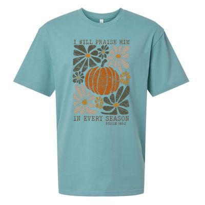 Christian Thanksgiving I Will Praise Him In Every Season Sueded Cloud Jersey T-Shirt