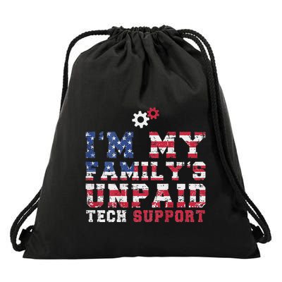 Computer Tech Im My Familys Unpaid Tech Support Drawstring Bag