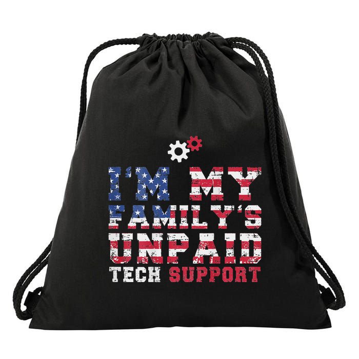 Computer Tech Im My Familys Unpaid Tech Support Drawstring Bag