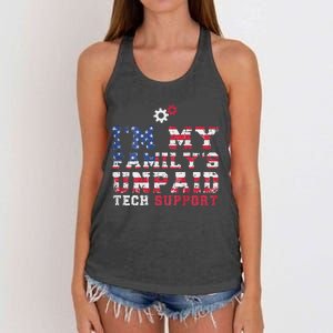 Computer Tech Im My Familys Unpaid Tech Support Women's Knotted Racerback Tank