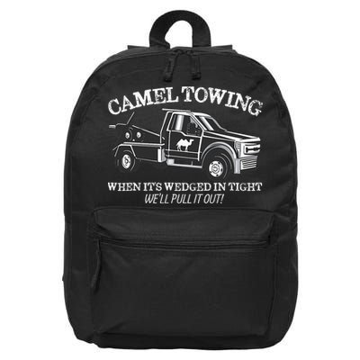 Camel Towing Inappropriate Humor Adult Humor Camel Towing 16 in Basic Backpack