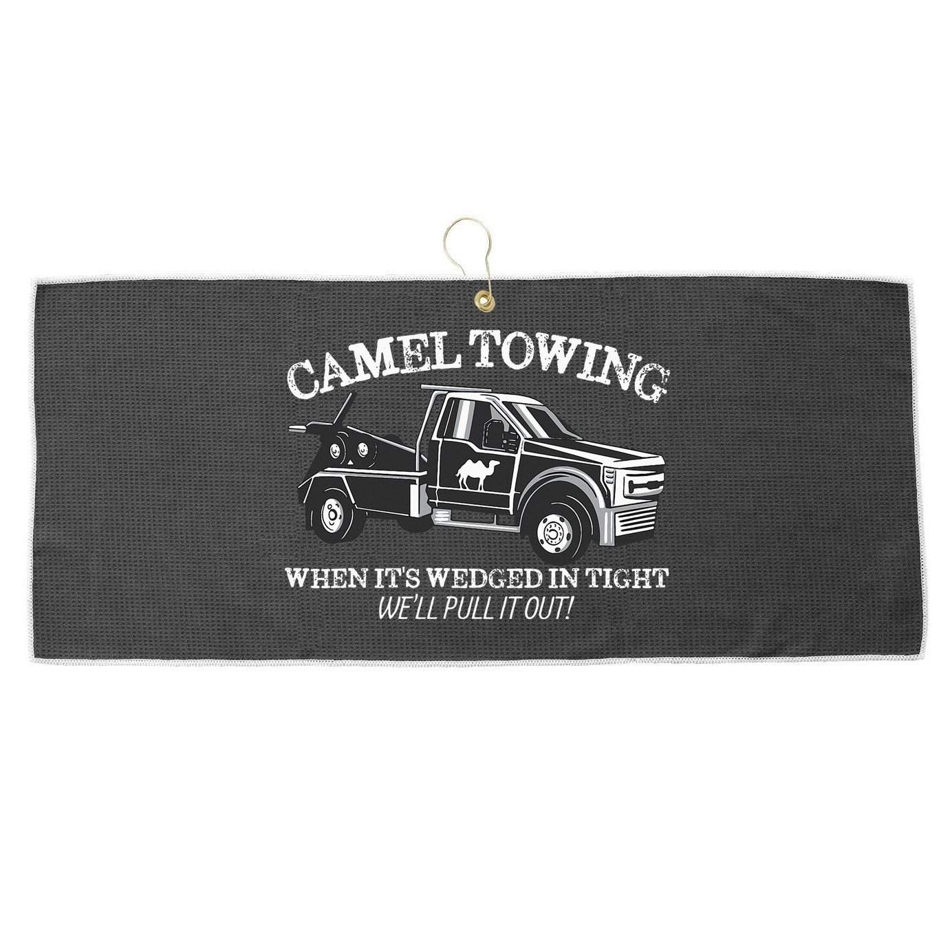 Camel Towing Inappropriate Humor Adult Humor Camel Towing Large Microfiber Waffle Golf Towel