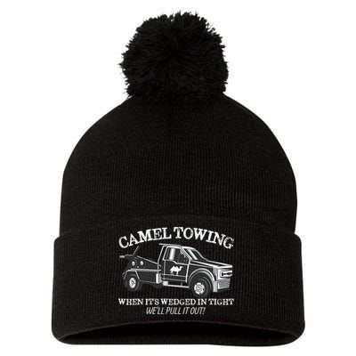 Camel Towing Inappropriate Humor Adult Humor Camel Towing Pom Pom 12in Knit Beanie