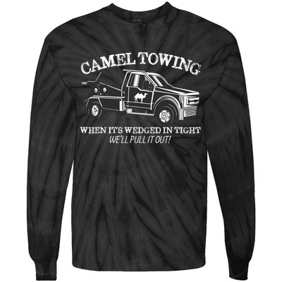 Camel Towing Inappropriate Humor Adult Humor Camel Towing Tie-Dye Long Sleeve Shirt