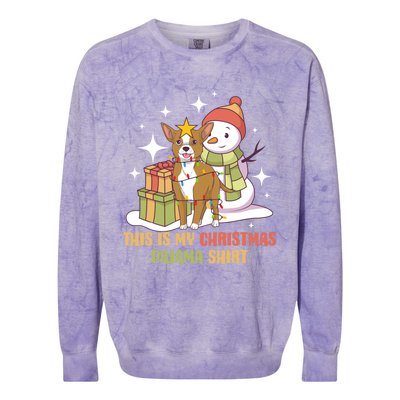 Chihuahua This Is My Christmas Pajama Gift Colorblast Crewneck Sweatshirt