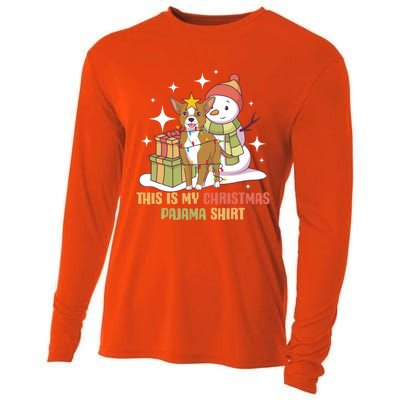 Chihuahua This Is My Christmas Pajama Gift Cooling Performance Long Sleeve Crew