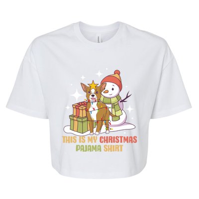 Chihuahua This Is My Christmas Pajama Gift Bella+Canvas Jersey Crop Tee