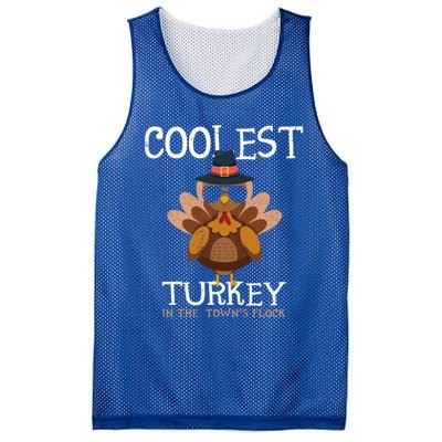 Coolest Turkey In The Towns Flock Thanksgiving Turkey Gift Mesh Reversible Basketball Jersey Tank