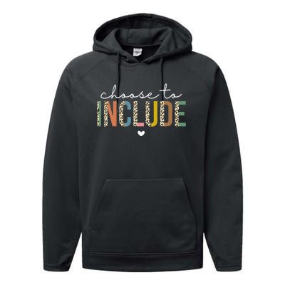 Choose To Include Special Education Teacher Autism Awareness Performance Fleece Hoodie