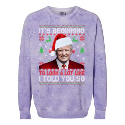 Christmas Trump Its Beginning To Look A Lot Like You Miss Me Gift Colorblast Crewneck Sweatshirt