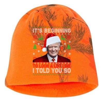 Christmas Trump Its Beginning To Look A Lot Like You Miss Me Gift Kati - Camo Knit Beanie