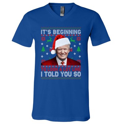 Christmas Trump Its Beginning To Look A Lot Like You Miss Me Gift V-Neck T-Shirt