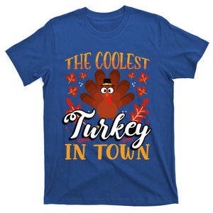 Coolest Turkey In Town Thanksgiving Funny Autumn Cute Gift T-Shirt