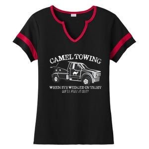 Camel Towing Inappropriate Humor Adult Humor Camel Towing Ladies Halftime Notch Neck Tee