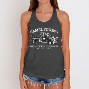 Camel Towing Inappropriate Humor Adult Humor Camel Towing Women's Knotted Racerback Tank