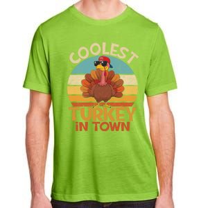 Coolest Turkey In Town Dabbing Turkey Thanksgiving Day Gift Adult ChromaSoft Performance T-Shirt