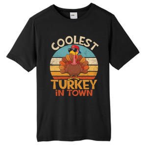 Coolest Turkey In Town Dabbing Turkey Thanksgiving Day Gift Tall Fusion ChromaSoft Performance T-Shirt