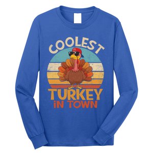 Coolest Turkey In Town Dabbing Turkey Thanksgiving Day Gift Long Sleeve Shirt