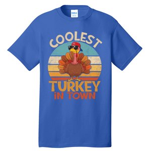 Coolest Turkey In Town Dabbing Turkey Thanksgiving Day Gift Tall T-Shirt