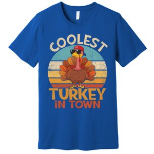 Coolest Turkey In Town Dabbing Turkey Thanksgiving Day Gift Premium T-Shirt