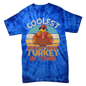 Coolest Turkey In Town Dabbing Turkey Thanksgiving Day Gift Tie-Dye T-Shirt