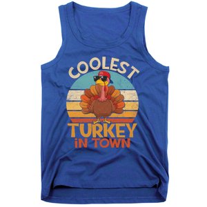 Coolest Turkey In Town Dabbing Turkey Thanksgiving Day Gift Tank Top