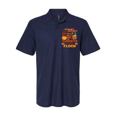 Cute Thanksgiving I Teach The Cutest Little Turkeys In The Flock Softstyle Adult Sport Polo