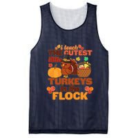 Cute Thanksgiving I Teach The Cutest Little Turkeys In The Flock Mesh Reversible Basketball Jersey Tank