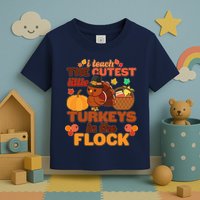 Cute Thanksgiving I Teach The Cutest Little Turkeys In The Flock Toddler T-Shirt