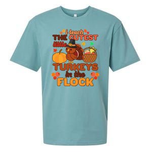 Cute Thanksgiving I Teach The Cutest Little Turkeys In The Flock Sueded Cloud Jersey T-Shirt