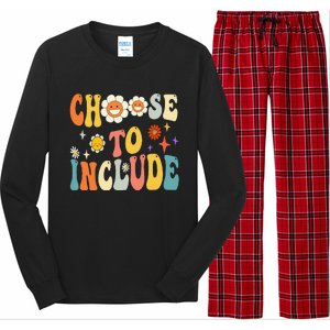 Choose To Include Special Education Teacher Autism Awareness Funny Gift Long Sleeve Pajama Set