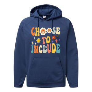 Choose To Include Special Education Teacher Autism Awareness Funny Gift Performance Fleece Hoodie