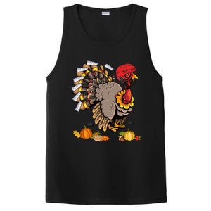 Cute Turkey Ice Hockey Player Turkeys Day Happy Thanksgiving Gift PosiCharge Competitor Tank