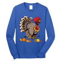 Cute Turkey Ice Hockey Player Turkeys Day Happy Thanksgiving Gift Long Sleeve Shirt