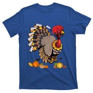 Cute Turkey Ice Hockey Player Turkeys Day Happy Thanksgiving Gift T-Shirt