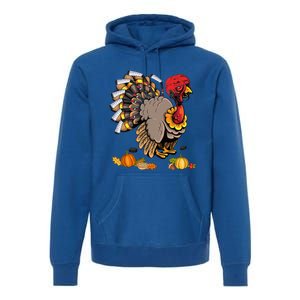 Cute Turkey Ice Hockey Player Turkeys Day Happy Thanksgiving Gift Premium Hoodie