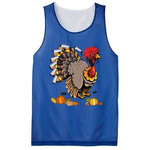 Cute Turkey Ice Hockey Player Turkeys Day Happy Thanksgiving Gift Mesh Reversible Basketball Jersey Tank