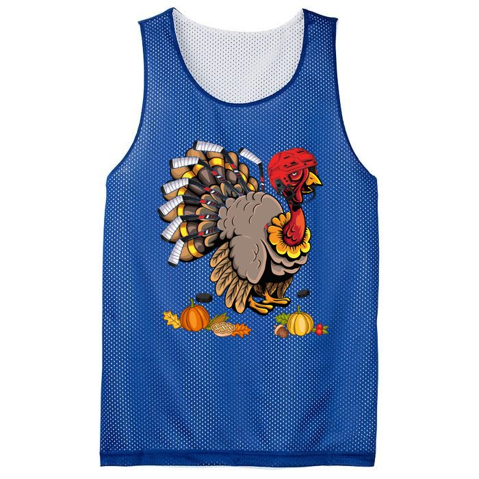 Cute Turkey Ice Hockey Player Turkeys Day Happy Thanksgiving Gift Mesh Reversible Basketball Jersey Tank