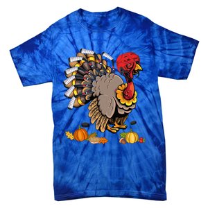 Cute Turkey Ice Hockey Player Turkeys Day Happy Thanksgiving Gift Tie-Dye T-Shirt