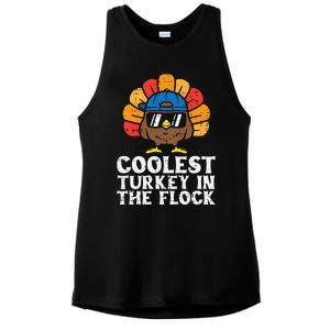 Coolest Turkey In The Flock Thanksgiving Ladies PosiCharge Tri-Blend Wicking Tank