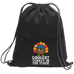 Coolest Turkey In The Flock Thanksgiving Sweatshirt Cinch Pack Bag