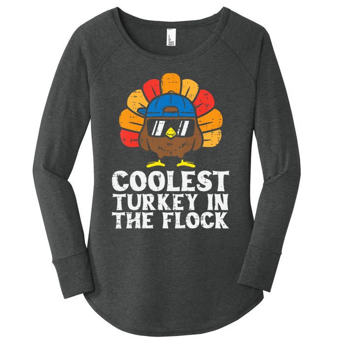 Coolest Turkey In The Flock Thanksgiving Women's Perfect Tri Tunic Long Sleeve Shirt