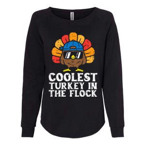 Coolest Turkey In The Flock Thanksgiving Womens California Wash Sweatshirt