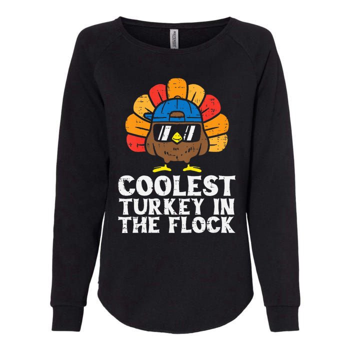 Coolest Turkey In The Flock Thanksgiving Womens California Wash Sweatshirt