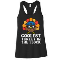 Coolest Turkey In The Flock Thanksgiving Women's Racerback Tank