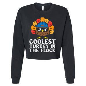 Coolest Turkey In The Flock Thanksgiving Cropped Pullover Crew