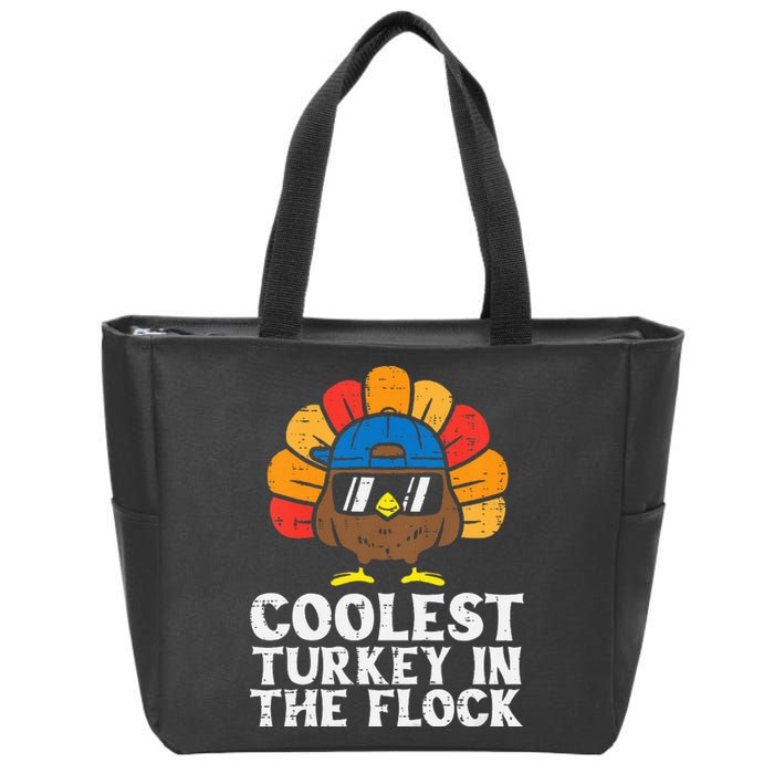 Coolest Turkey In The Flock Thanksgiving Zip Tote Bag